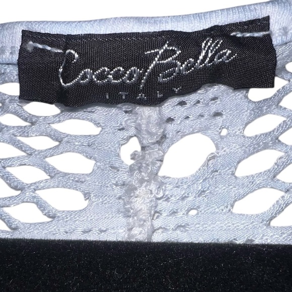 EUC Cocco Bella Italy Lace Crochet Long Sleeve Top in Light Blue Tier Ruffle Hem - Picture 4 of 5